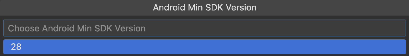 Swift Stream IDE Choose Min SDK