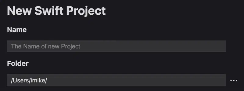 Swift Stream IDE Entering New Library Name
