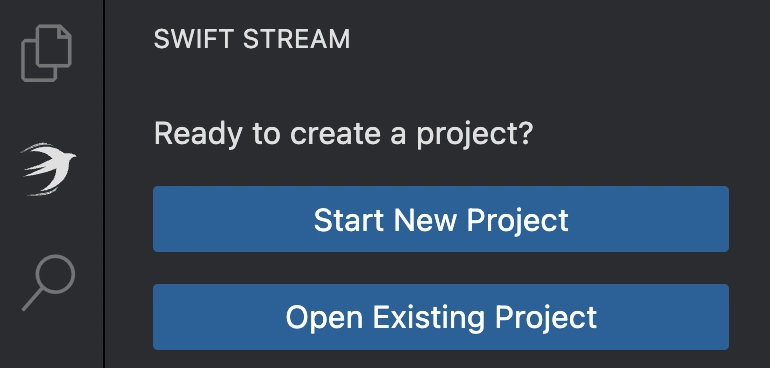 Swift Stream IDE Create New Project